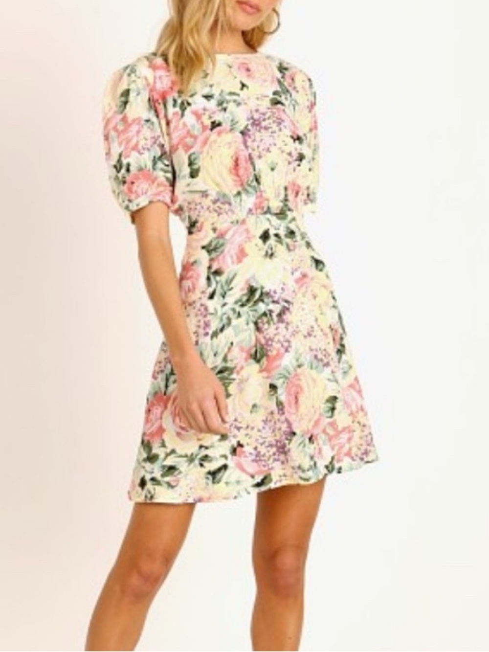 Faithfull the Brand Sidonie Puff Sleeve Floral Cottagecore Mini Dress Size 6